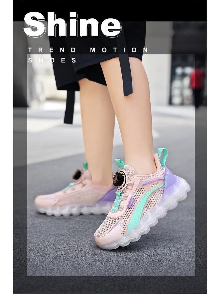 Scarpe da Corsa Traspiranti in Rete per Bambini - Unisex, Ammortizzazione ad Aria, Suola Morbida, Design alla Moda per la Primavera, Adatte a Bambini di Mezza Età e Grandi