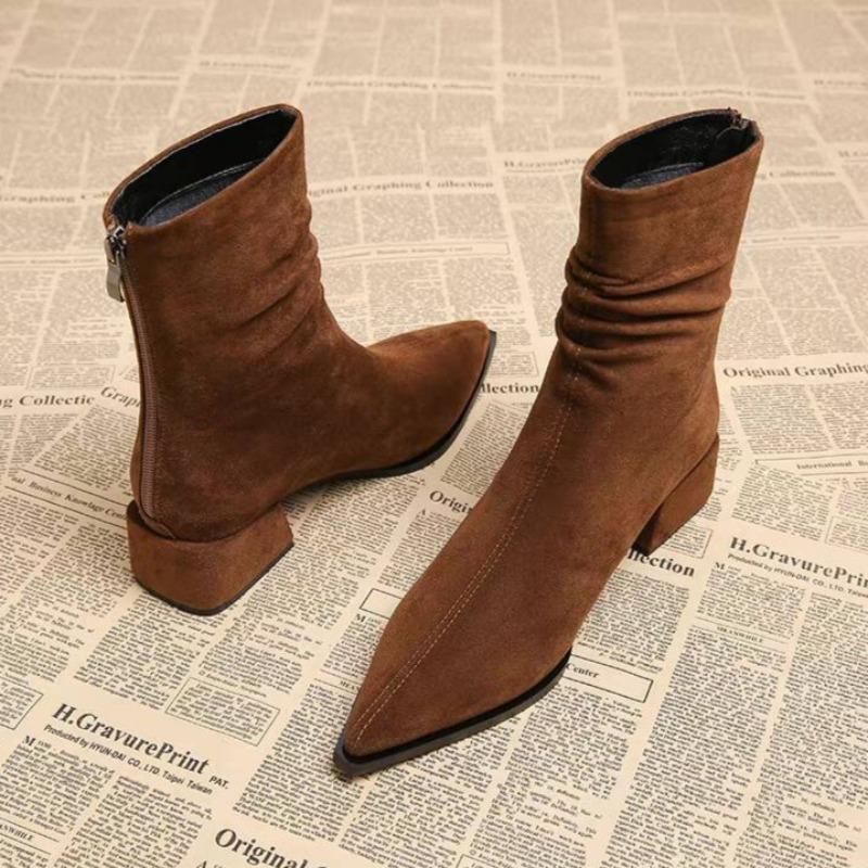 2025 Autumn Women Outdoor Retro Knight Boots Anti-slip Chunky Heel Ankle Boots New Comfortable Designer Shoes Zapatos De Mujer