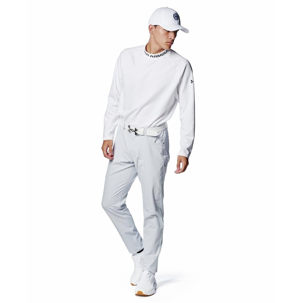 Under Armour UA Armour Knit LS Mock White Black LG Shirt, /