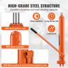 Hydraulic Long Ram Jack, 8 Ton Engine Hoist Cylinder with Single Piston Pump And Clevis Base, Hydraulic Ram Cylinder for Engine Lift Hoists, Hydraulic