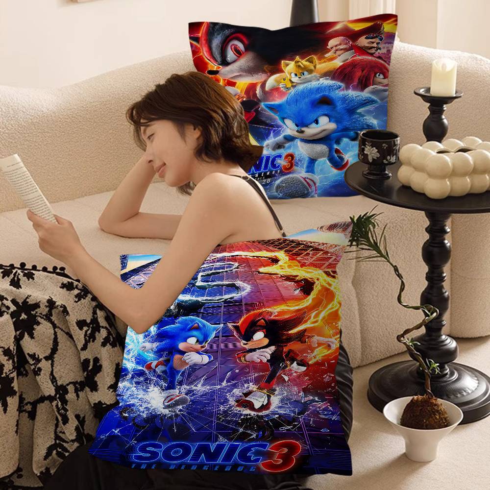 Anime S-SonicS H-Hedgehog Pillow Gifts Home Office Furnishings Bedroom Sofa Car Cushion Cover Case 45x45cm