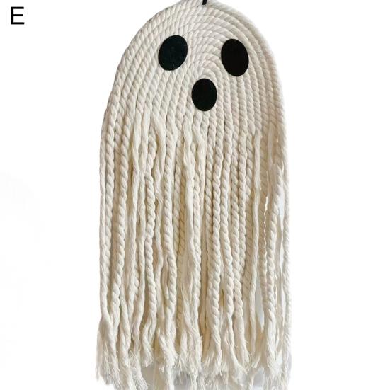 Halloween Ghost Wall Hanging Decoration Boho Handwoven Cotton Rope Ghost