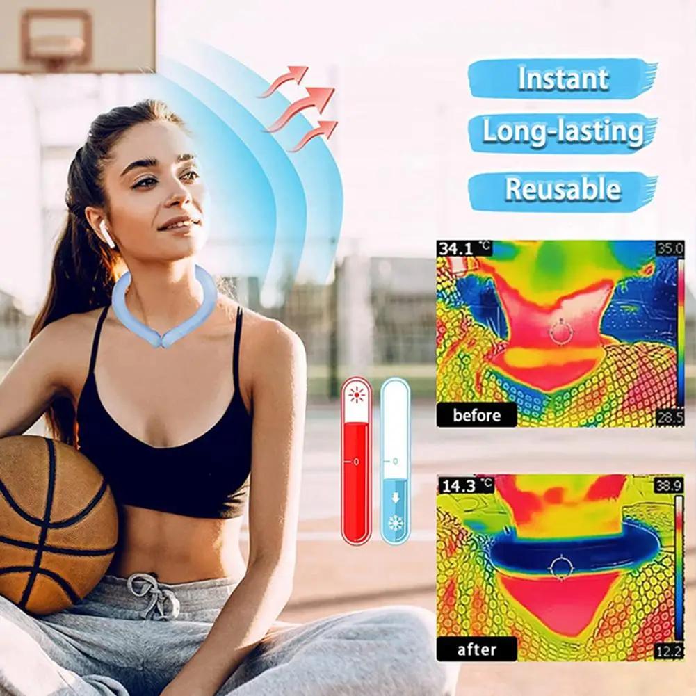 Icy Cooling Neck Tube Cool Freeze Neck Cooler Band Reusable Summer Outdoor Sports Running Cycling Cold Collar Ice Cushion Chill