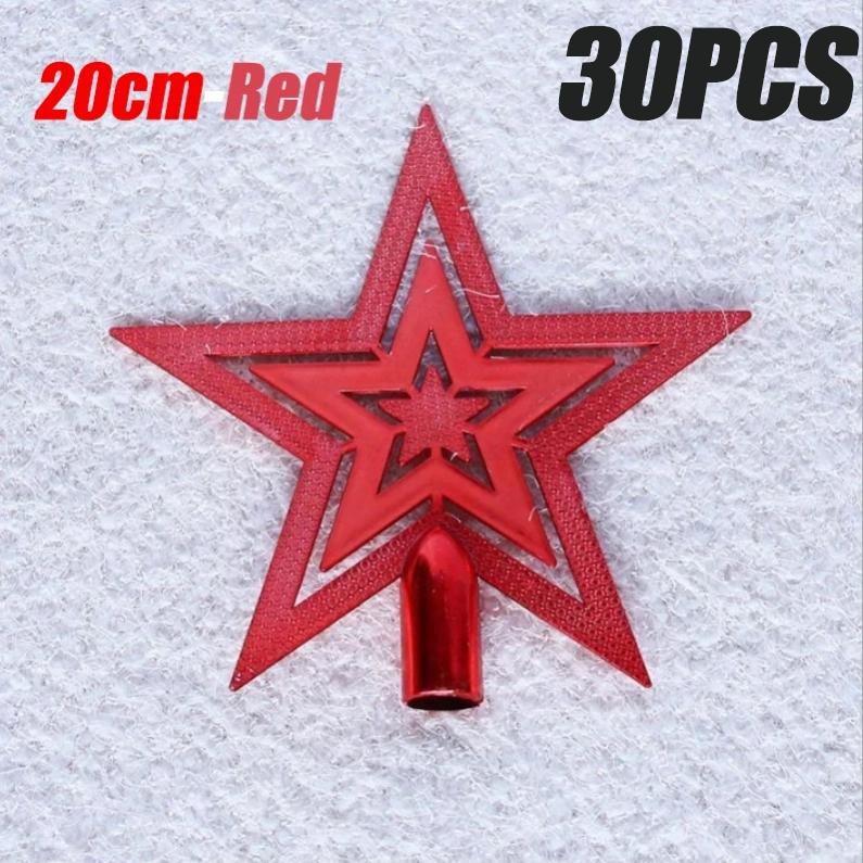 50PCS Christmas Day Christmas Tree Plating Tree Top Star Decoration Gold and Silver Five-Pointed Star Hanging Decoration