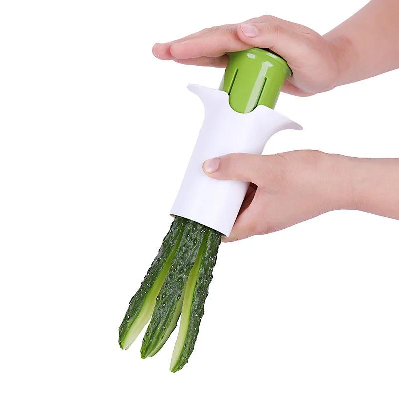 Kitchen gadget Cucumber strip Cutter Stainless steel blade fruit and vegetable divider Carrot cut thick strips