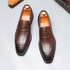 Fashion Men's Formal Leather Shoes British Style Oxford Loafers Pointe Toe Breathable Business Dress Wedding Office Casual Shoes