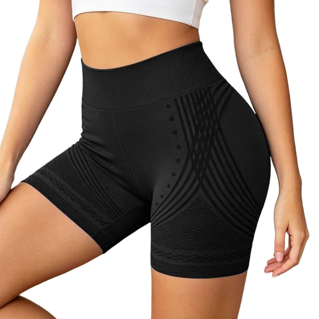 Pantaloncini da Fitness a Vita Alta Compressione Senza Cuciture per Donne Controllo Pancia Sollevamento Glutei Pantaloncini da Yoga con Design Modellante e Tessuto Traspirante