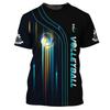 Volleyball-Uniform neutral 3D-gedrucktes Herren-T-Shirt modische kurzärmlige Sportbekleidung bequem atmungsaktiv schnell trocknend