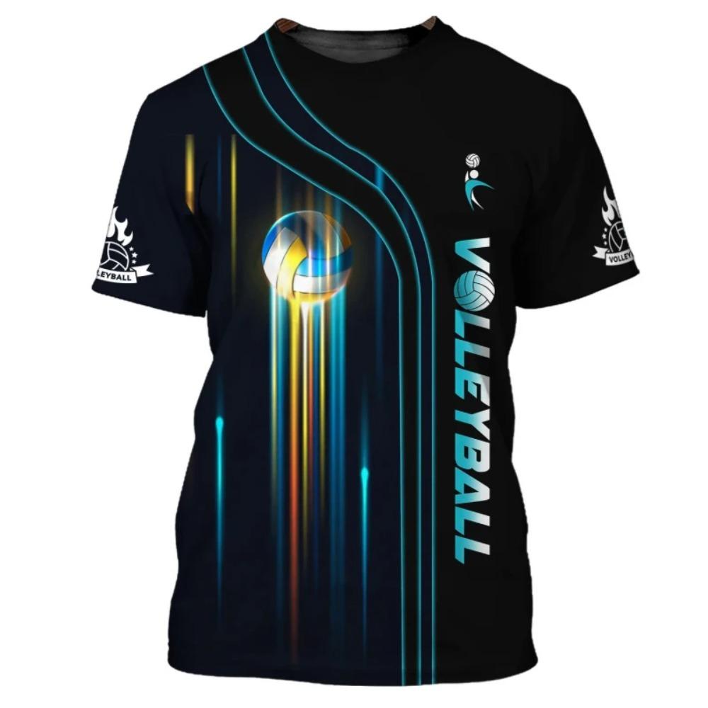 Volleyball-Uniform neutral 3D-gedrucktes Herren-T-Shirt modische kurzärmlige Sportbekleidung bequem atmungsaktiv schnell trocknend