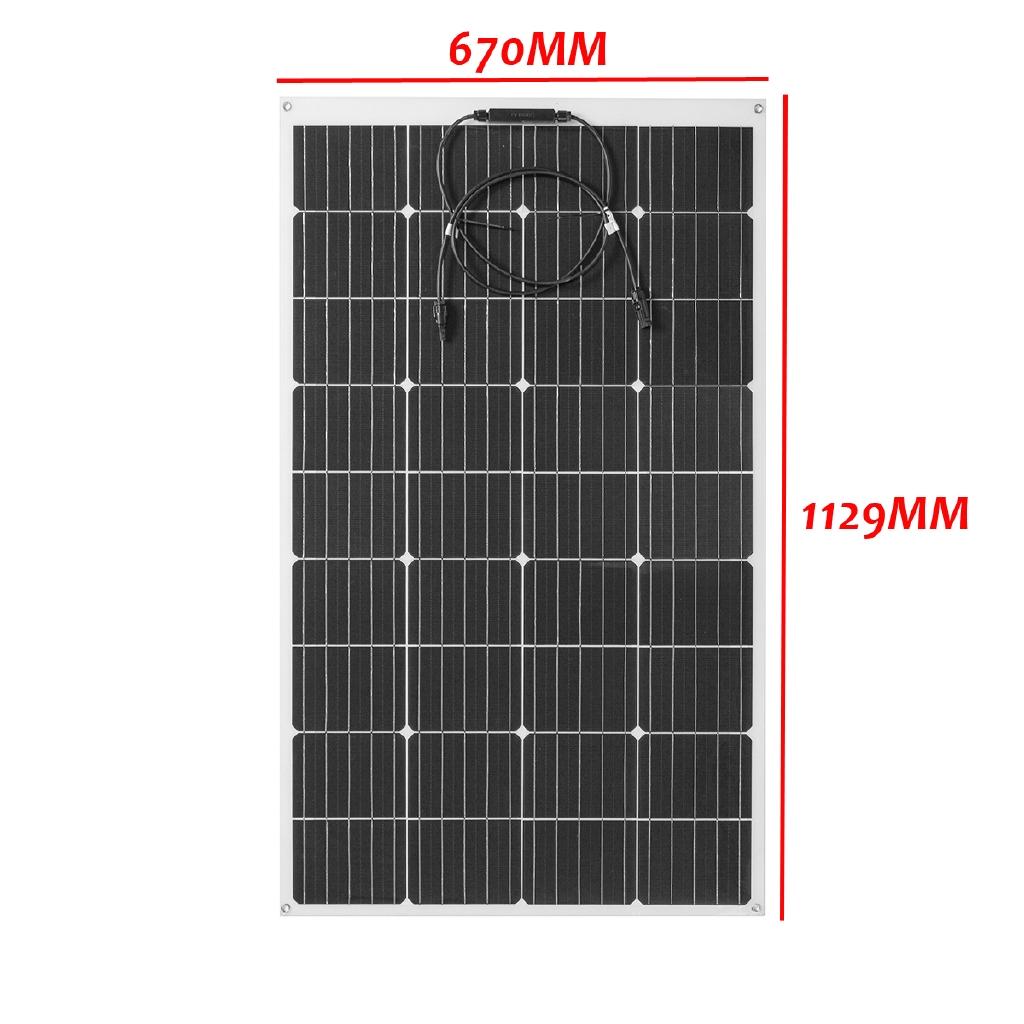 18V 340W 1129*670mmFlexible Monocrystalline Solar Panel Tile Mono Panel Waterproof Camping