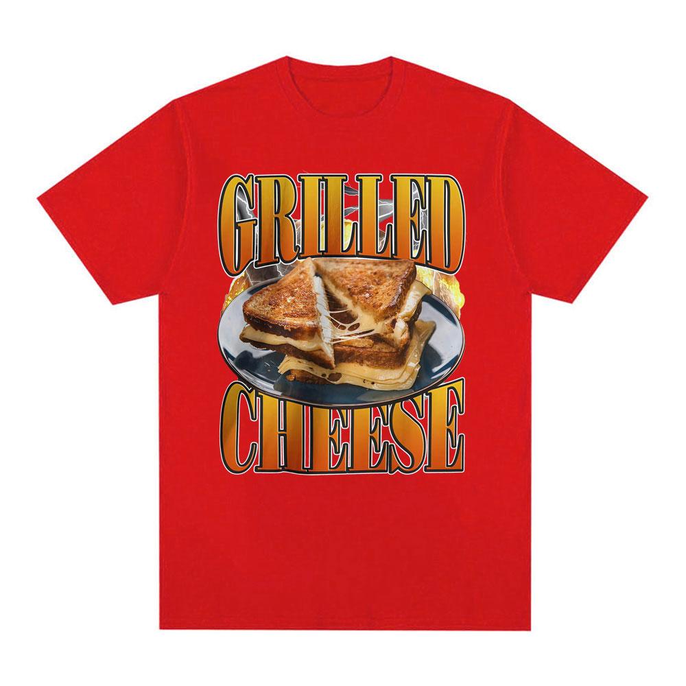 Funny Grilled Cheese Foodie Gift Meme Tshirt Unisex Women Summer Casual ONeck Oversized T Shirts Cotton 100 High Quality T Shirt