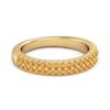 Citrine Triple Row Eternity Band Ring - 925 Sterling Silver Gold Vermeil