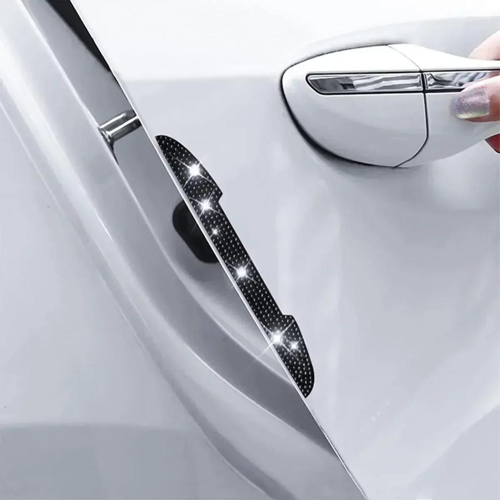 2/4PCS Diamond Car Rear View Mirror Sticker Universal Handle Car Rearview Mirror Door Edge Protector Bling Decoration Decals
