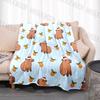 1 Stück Cartoon Cabypara Aufdruck Decke Warm Weich und Bequem Heim Reise Decke Büro Sofa Feiertagsgeschenke für Erwachsene Kinder