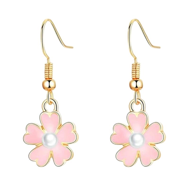 Daisy Inspired Drop Earrings For Women Lightweight Alloy Jewelry With Oil Drip Technique Enamel Ear Accessories