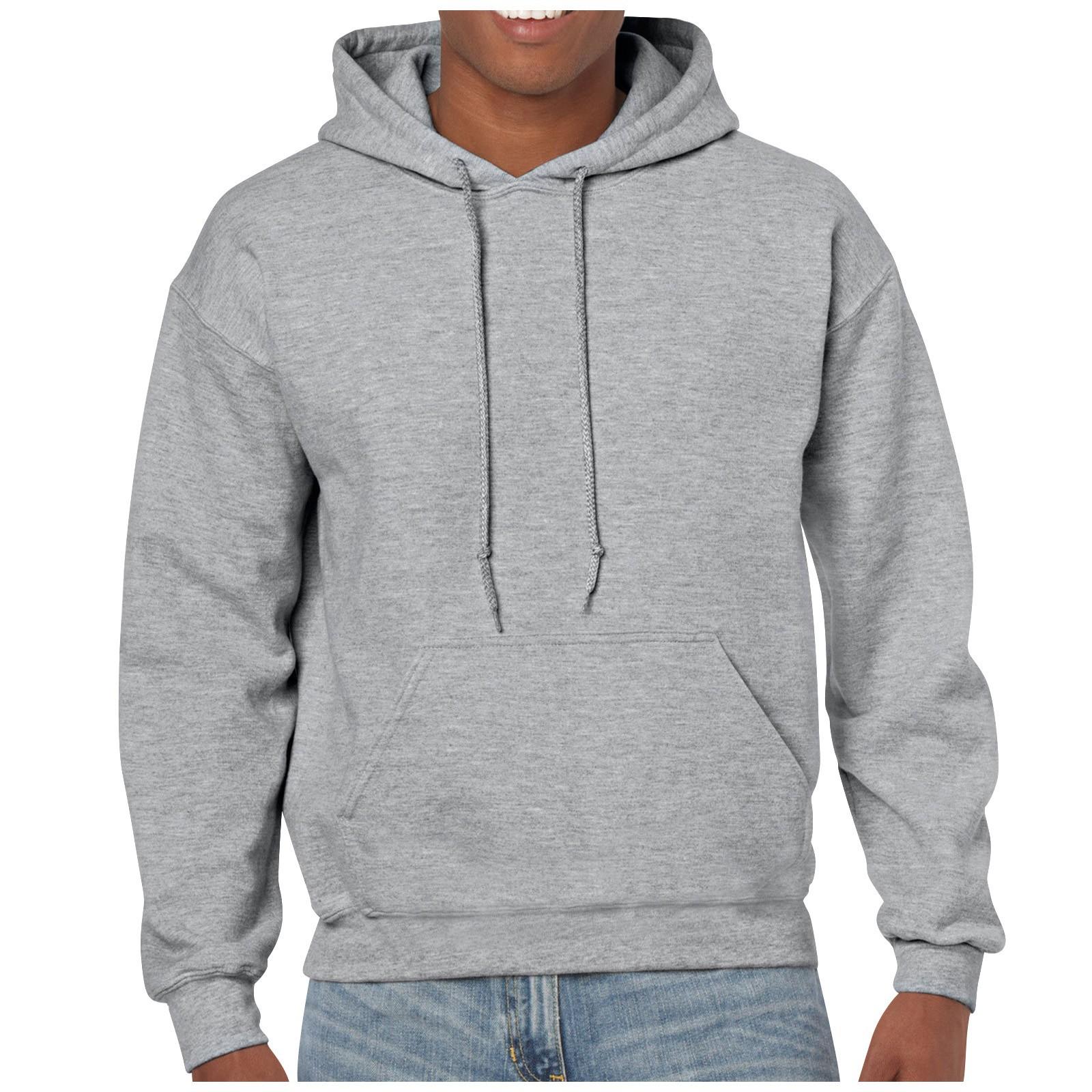 Повседневный стиль однотонный пуловер осенне-зимний свитер с капюшоном 3XL — фото 8