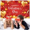 Celebrate Red Love Heart Background Romantic Happy Valentine's Day Banner  Photo Studio