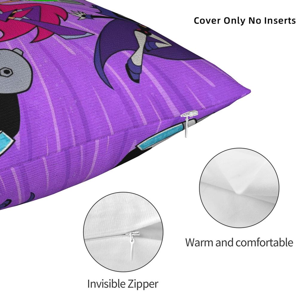 Cartoon Teen Go Square Pillow Cases Cushion Cover Vintage Polyester Decor Pillowcase for Car 45x45cm