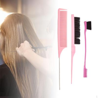 3x Professional Hair Styling Comb Set, Double Sided Edge Brush Sturdy Bristle for Women