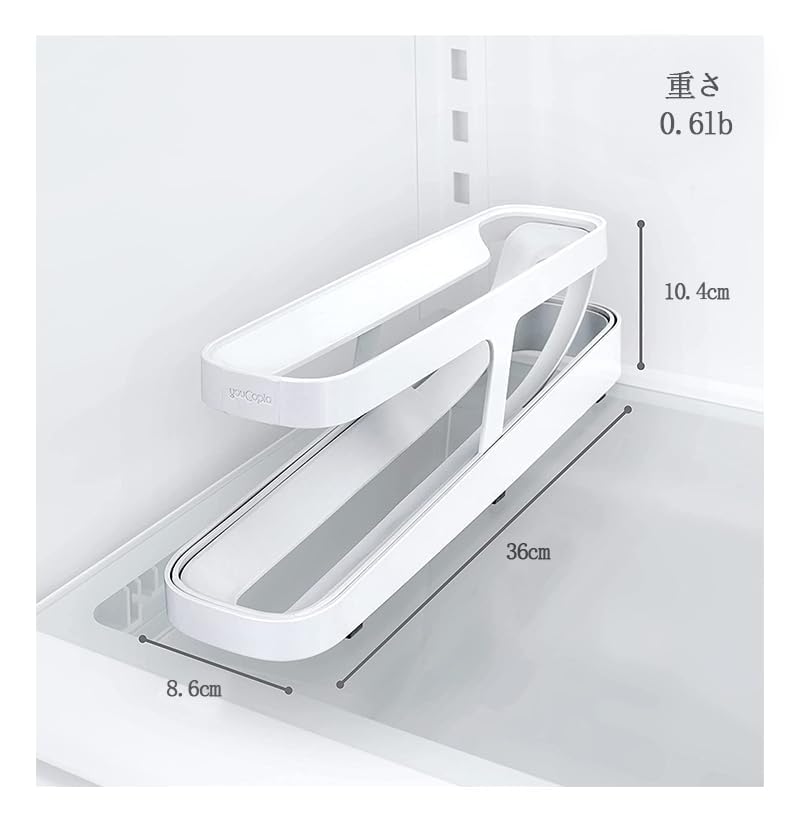 Egg Crate Holder for Refrigerators, 2-Tier Automatic Rolling Egg Crate, Egg Holder, Egg Storage Case for Refrigerators, Clean and Easy To Clean