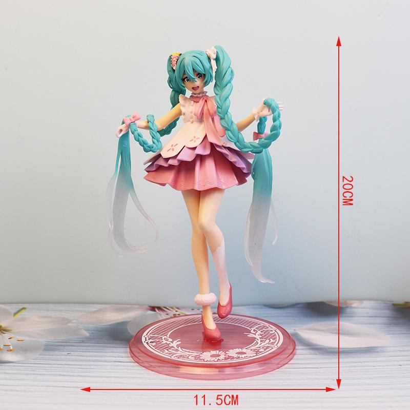 Original New Anime Hatsune Miku 14cm Virtual Singer Manga Statue Figurines  Model Toys computer desk cake decoration cute