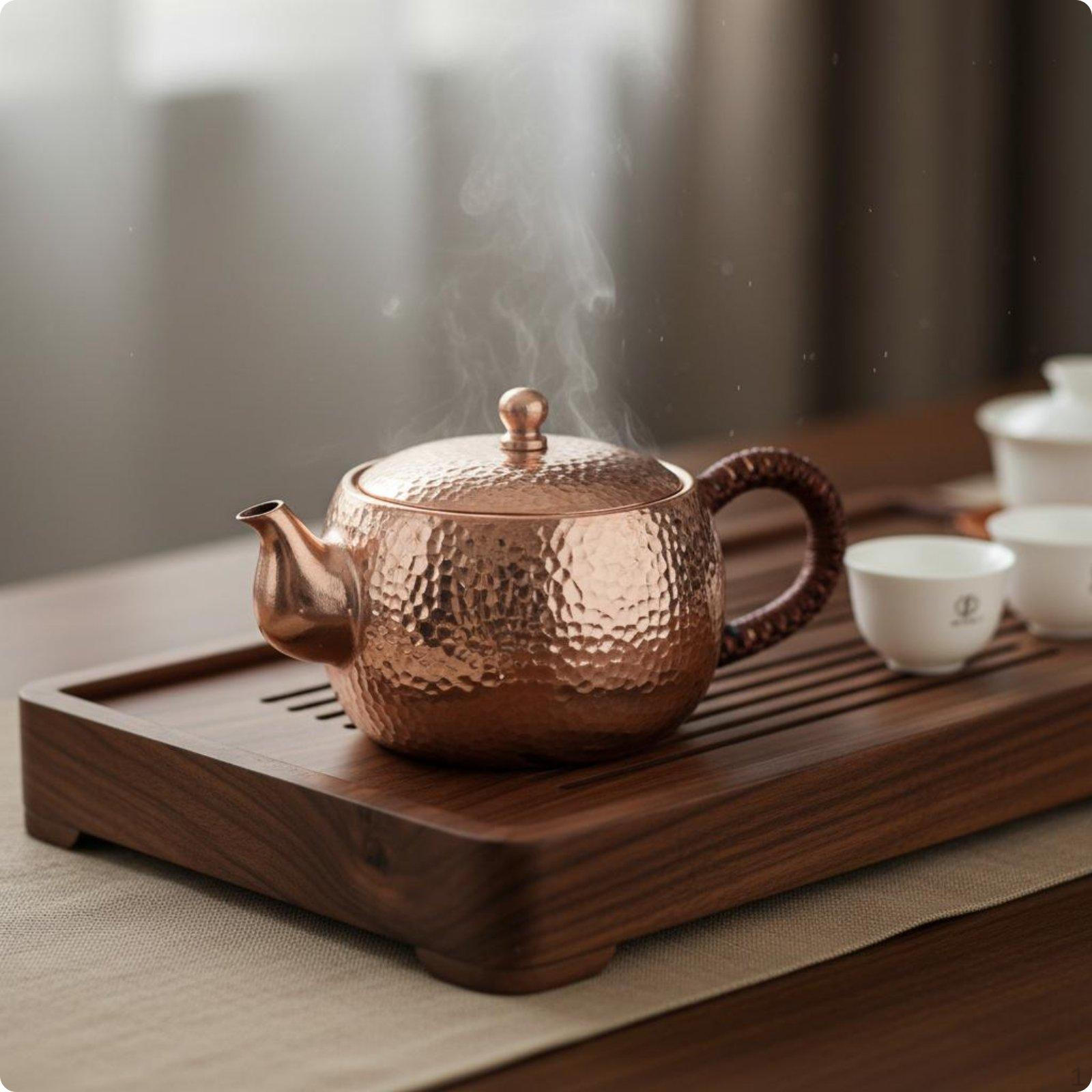 500 Ml Handmade Pure Copper Tea Pot Traditional Craftsmanship Ceremony Uncoated