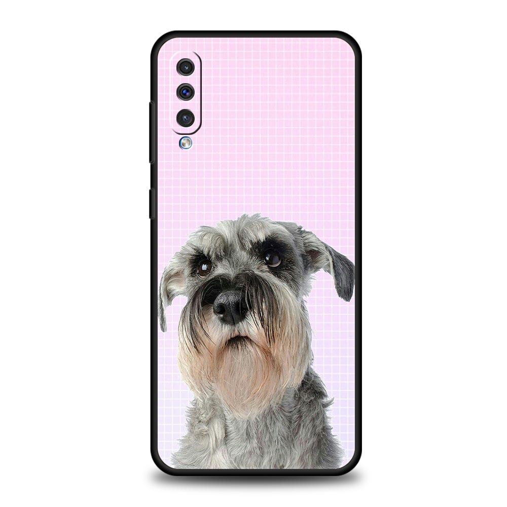 Cartoon Schnauzer Dog Phone Case For Samsung A54 A52 A24 A14 A50 A70 A10 A40 A20S A20E A06 A12 A22 A34 A42 A32 5G A04s A16 Cover