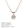 Fashion Crown Pendant Necklace for Women Retro Vintage Classic Rose Gold Cubic Zirconia Chain On Neck Trendy Jewelry N390