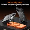 Magnetic Rotating Bracket Phone Case for IPhone 17 Pro Max 17 Air 17 Pro Frosted Transparent PC+TPU Ring Stand Back Cover