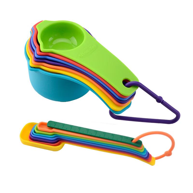 MDNG Rainbow Plastic Measuring Spoons & Cups Set