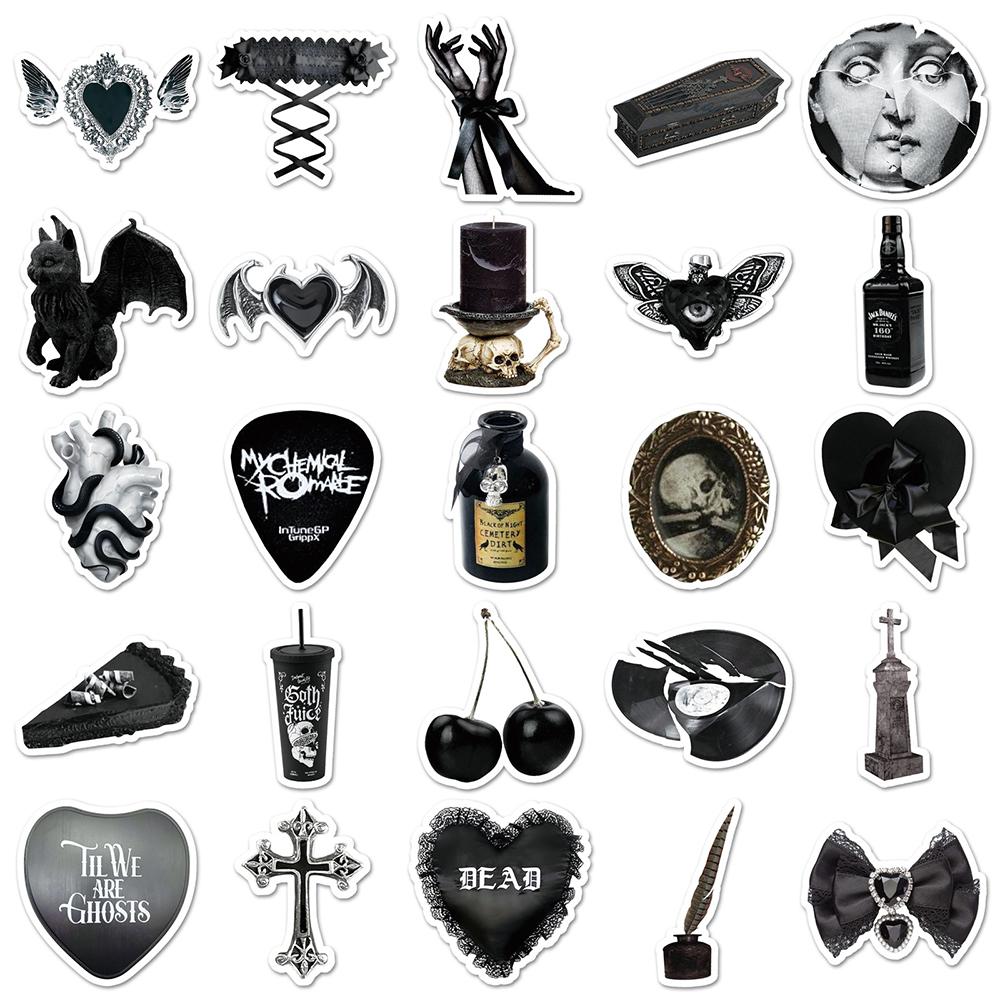 10/30/50pcs Dark Gothic Aesthetic Art Stickers Cool Cartoon Graffiti Decals Waterproof DIY Suitcase Phone Laptop Sticker Packing