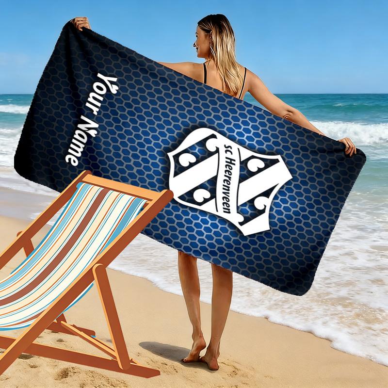 Name Custom Heerenveen Print Beach Towel, Large Soft Quick Dry Towel for Beach Camping Swimming