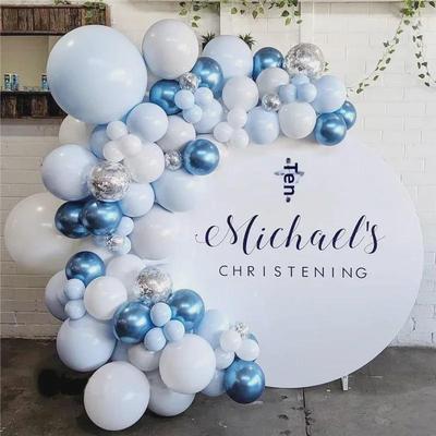 Set di Palloncini in Lattice Blu Argento per Compleanni e Matrimoni