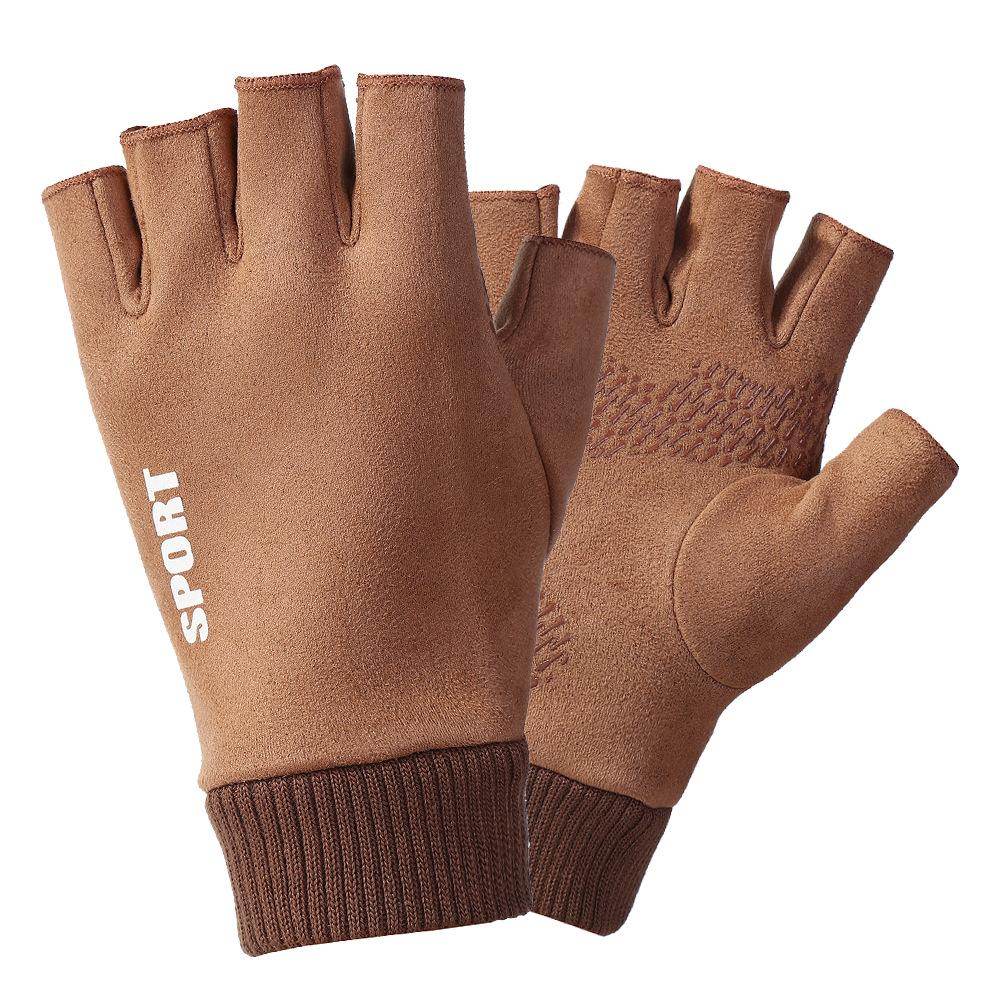 Warm Gloves for Men and Women Suede Cold Proof Fashion Plus Velvet Thickened Touch Screen Outdoor Riding Autumn and Winter Gloves