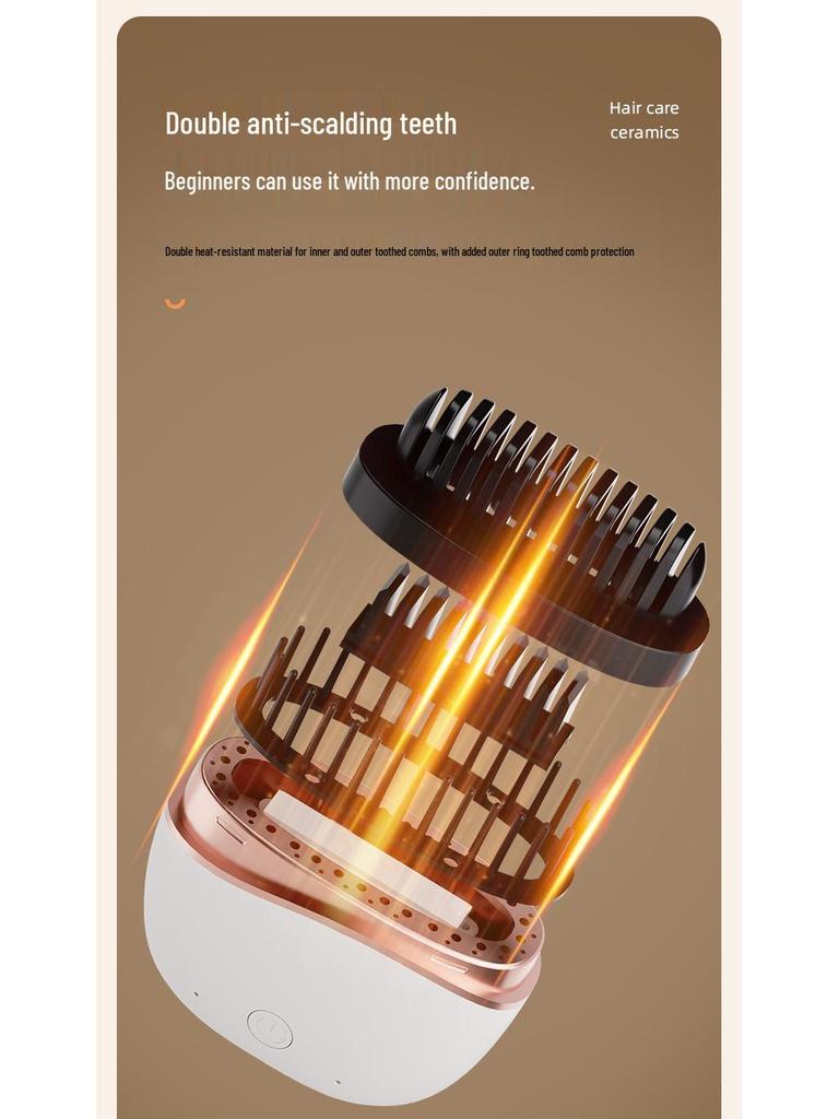 Compact Wireless Straightening & Curling Comb: Stylish, High-Quality Hair Care Tool