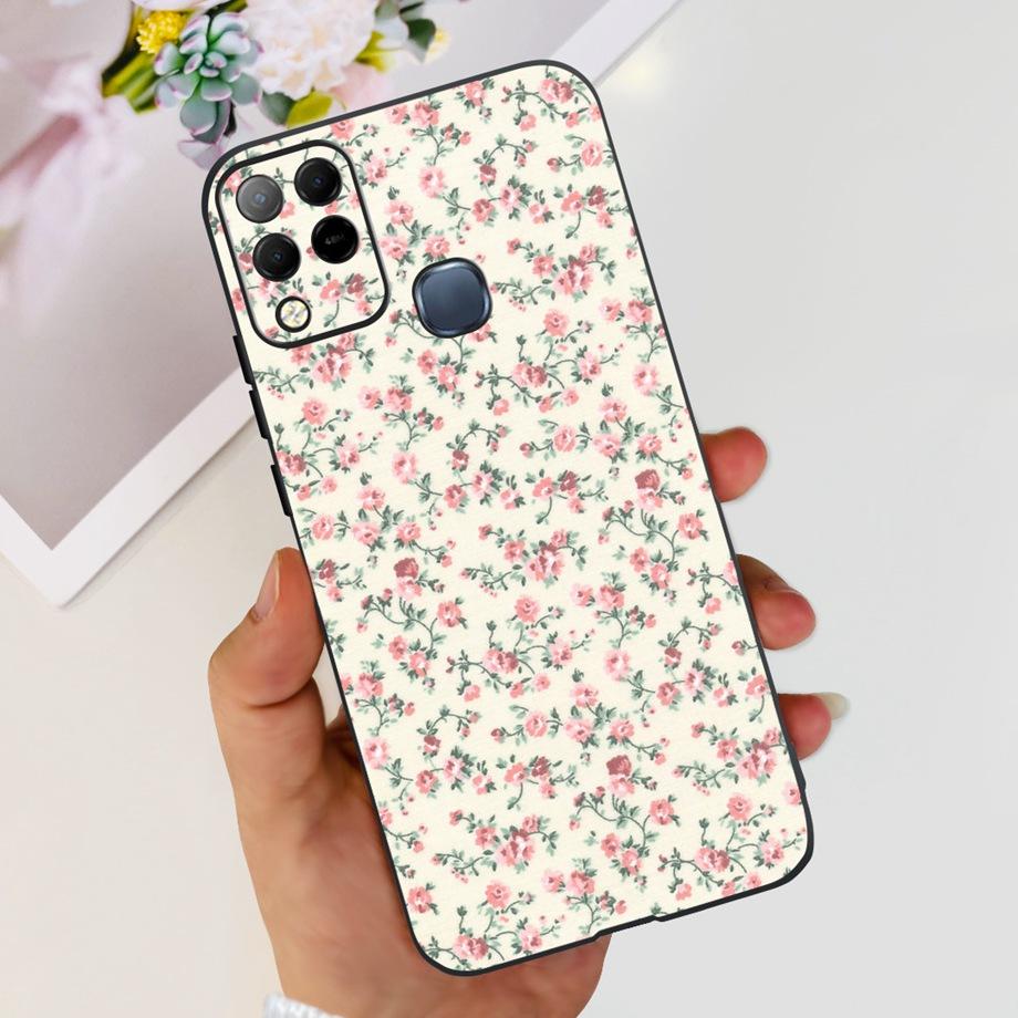 For Infinix Hot 11 G37 4G Case Cover Soft TPU Black Silicone Funda for Infinix Hot11 G37 Infinix X689F Fashion Pattern Bumper
