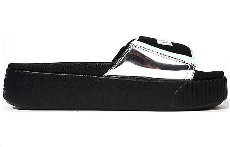 Women's Slides Puma Wmns Platform Slide TZ Metallic Wns 'Silver'