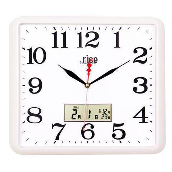 Silent Square Quartz Wall Clock with Perpetual Calendar - Creative, Fashionable Art Design for Living Room