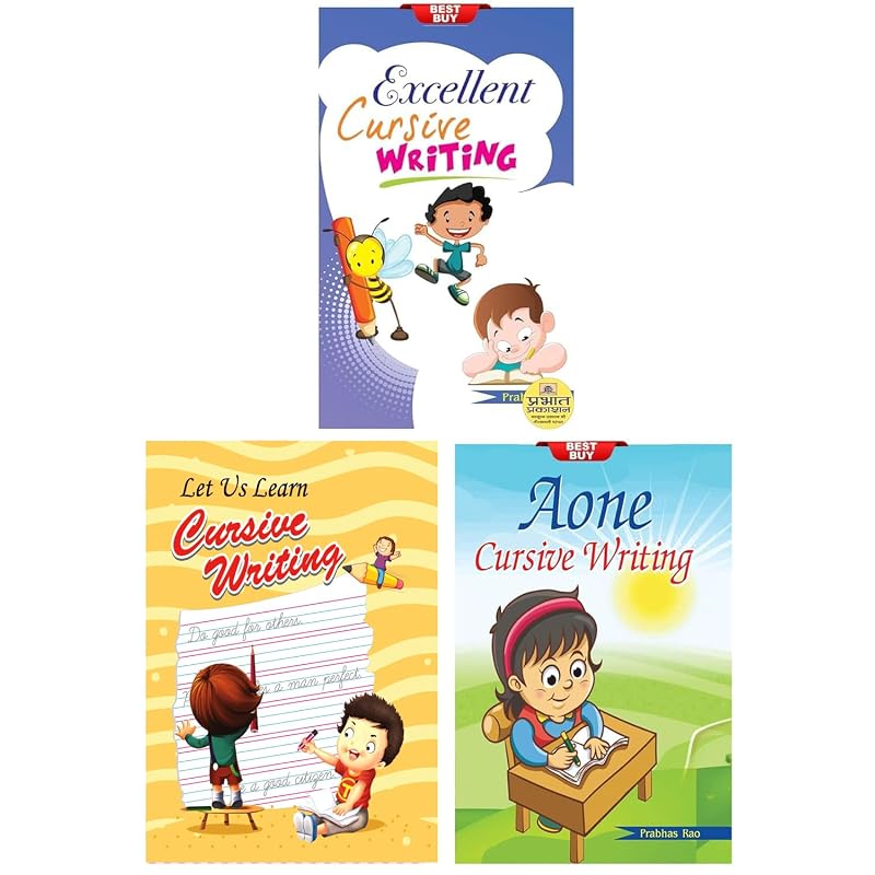 Cursive Writing Combo for Children (Set of 3 Children 2 Color Books) [Excellent Cursive Writing + Aone Cursive Writing + Super Cursive Writing] [Produ