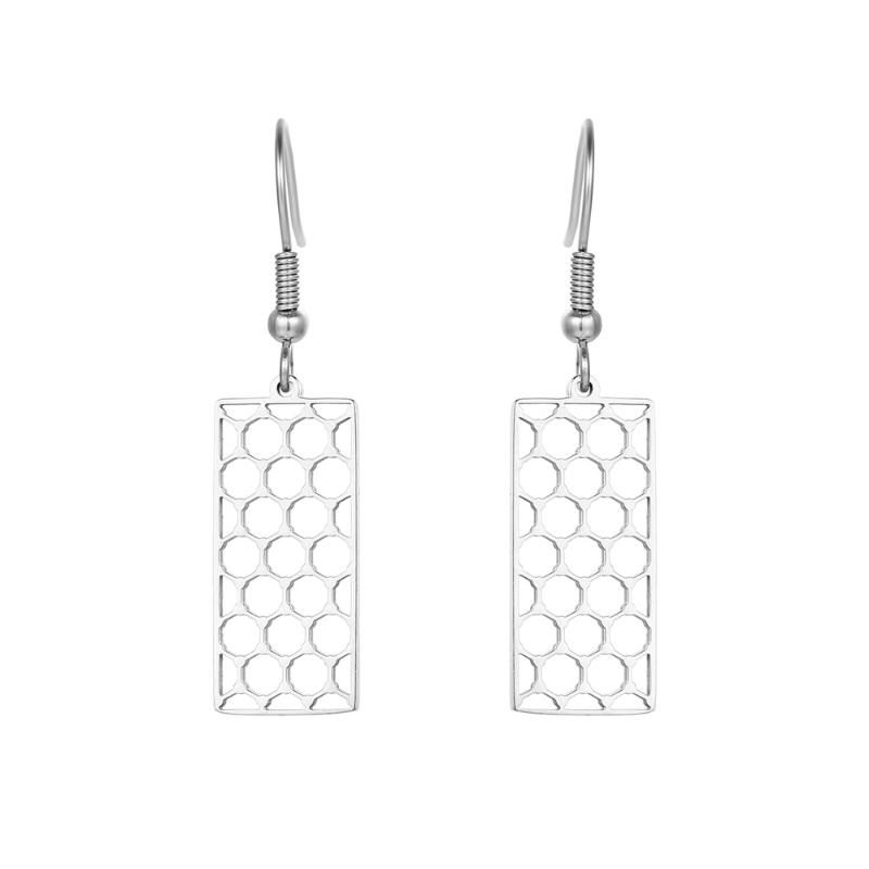 

Stainless Steel Semiconductor Physics Geometric Graphene Minimalism Silver Color And Gold Plated Drop Earrings Jewelry Gift A1