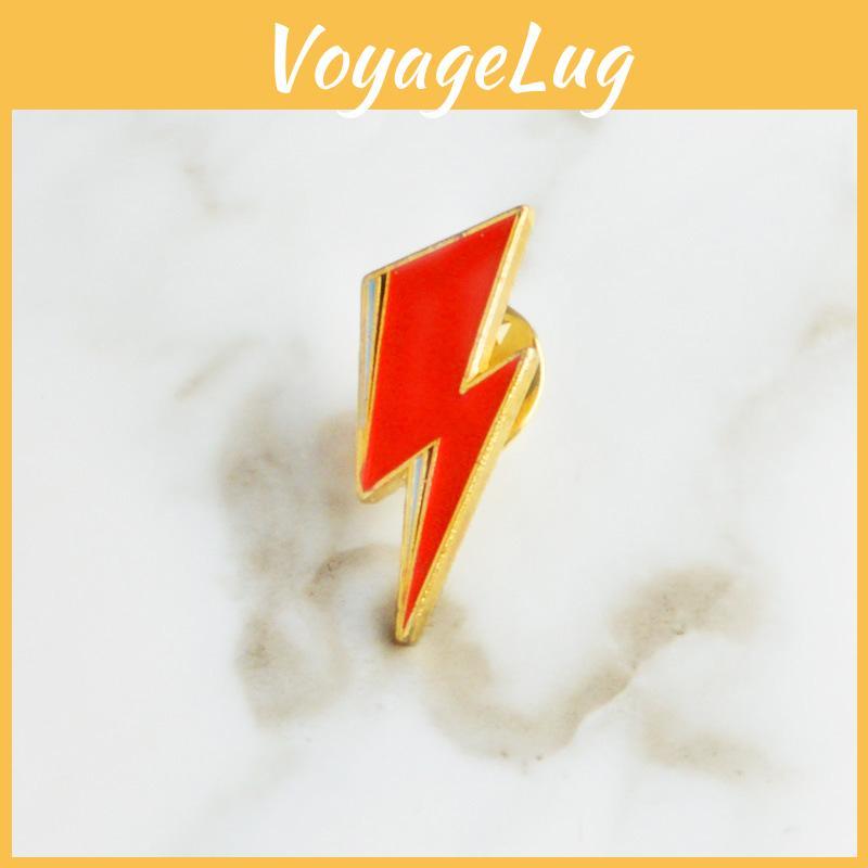 Distinctive Alloy Brooch Featuring Cartoon Lightning Design Bold Red Color Great For Unisex Fashion