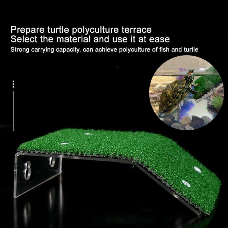 Realistic Grass Turtle Sunning Platform Abs Material Fish Tank Accessories