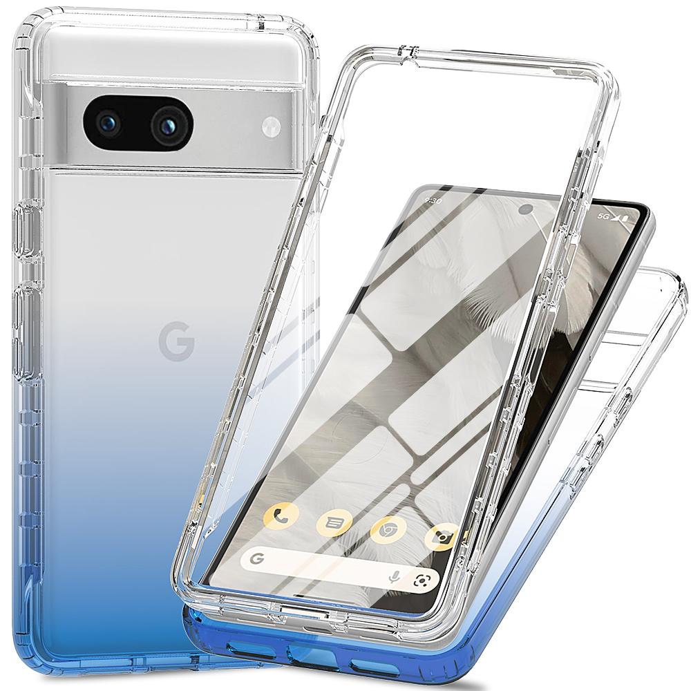 For Google Pixel 8a Case Built-In PET Screen Protector PC+TPU Full Body Shockproof Phone Cover