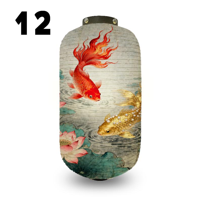 Japanese Style Koi Fish Pattern Lantern Restaurant Bistro Izakaya Yakitori Shop Decoration Festival Party Decor Cloth Lantern