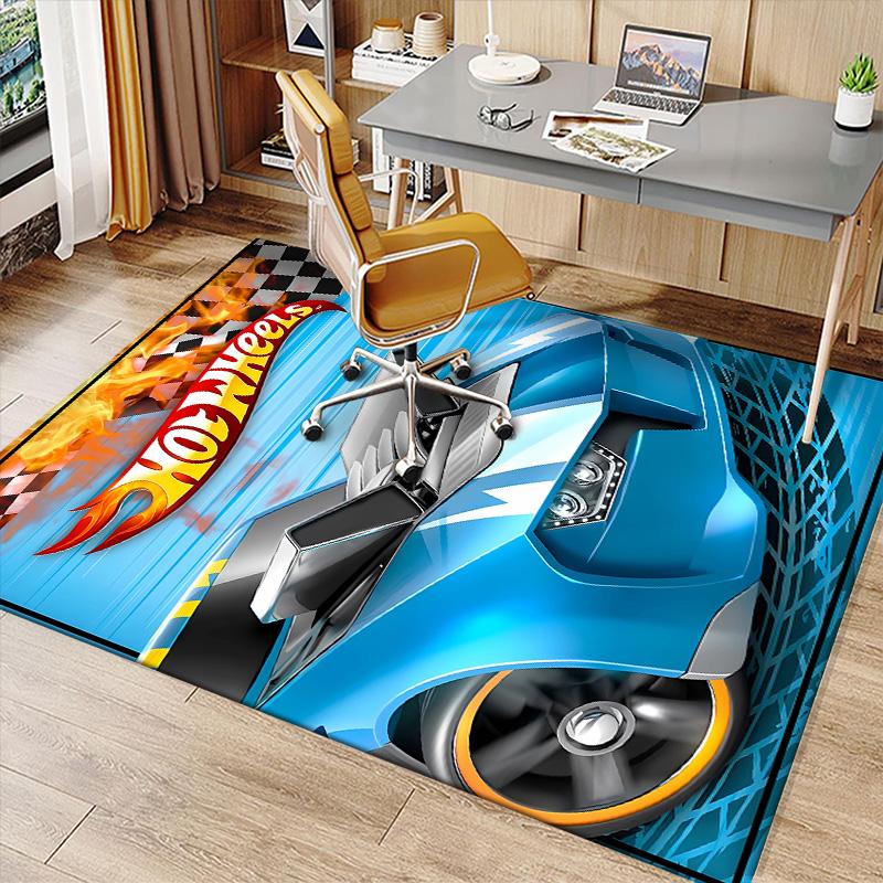 Hot Wheels logo Printed Absorbent Washable Carpet, Non-Slip Bathroom Mats, Kitchen Rugs, Yoga Mat,Living Room Entrance, Camping Picnic Rugs