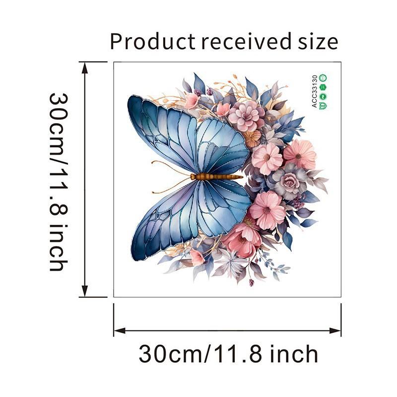 New Painted Pink Beautiful Flower Butterfly Sticker Bathroom Toilet Waterproof Toilet Lid Toilet Sticker
