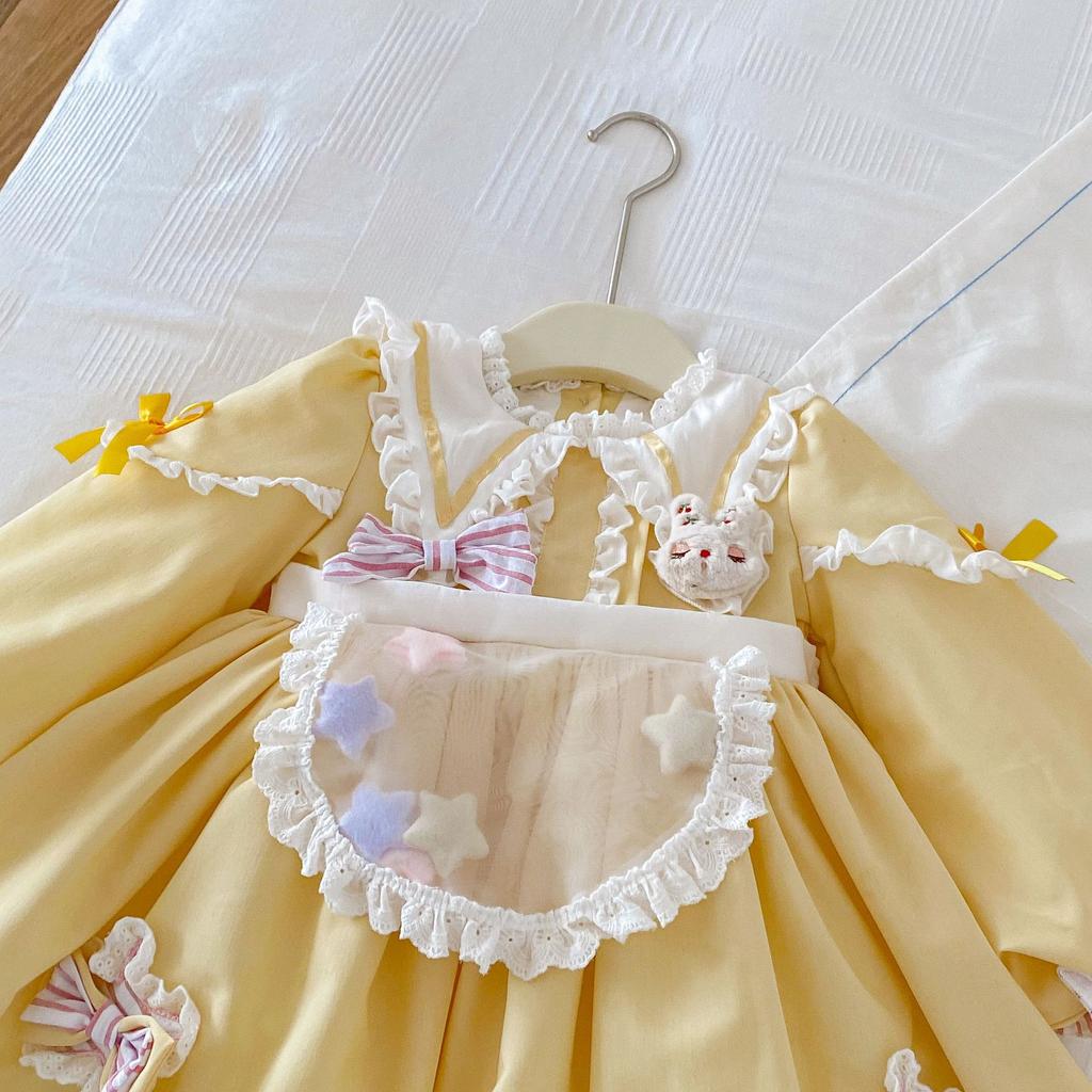 Girls Spring 2024 New Cartoon Lolita Princess Dress Children's Foreign Style Trouser Dress Dress