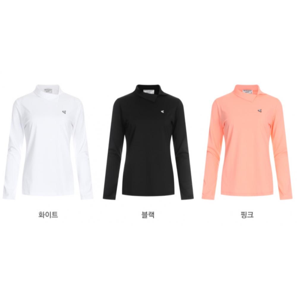 Shop Women Golf Half Neck Long Sleeve T shirT whiTe Lb Wsh 227