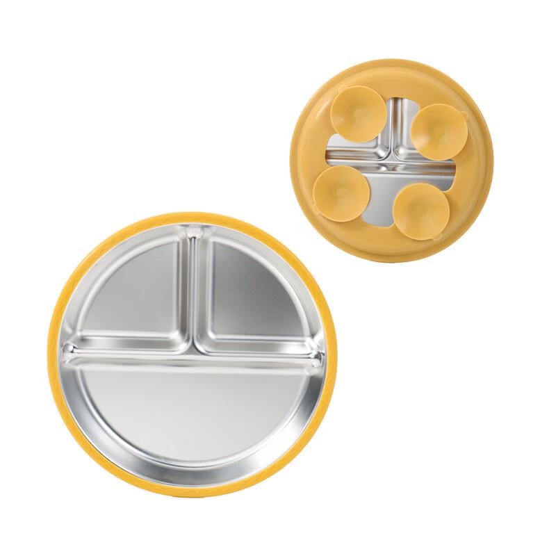 Kids Stainless Steel Dinner Plate with Silicone Insulation