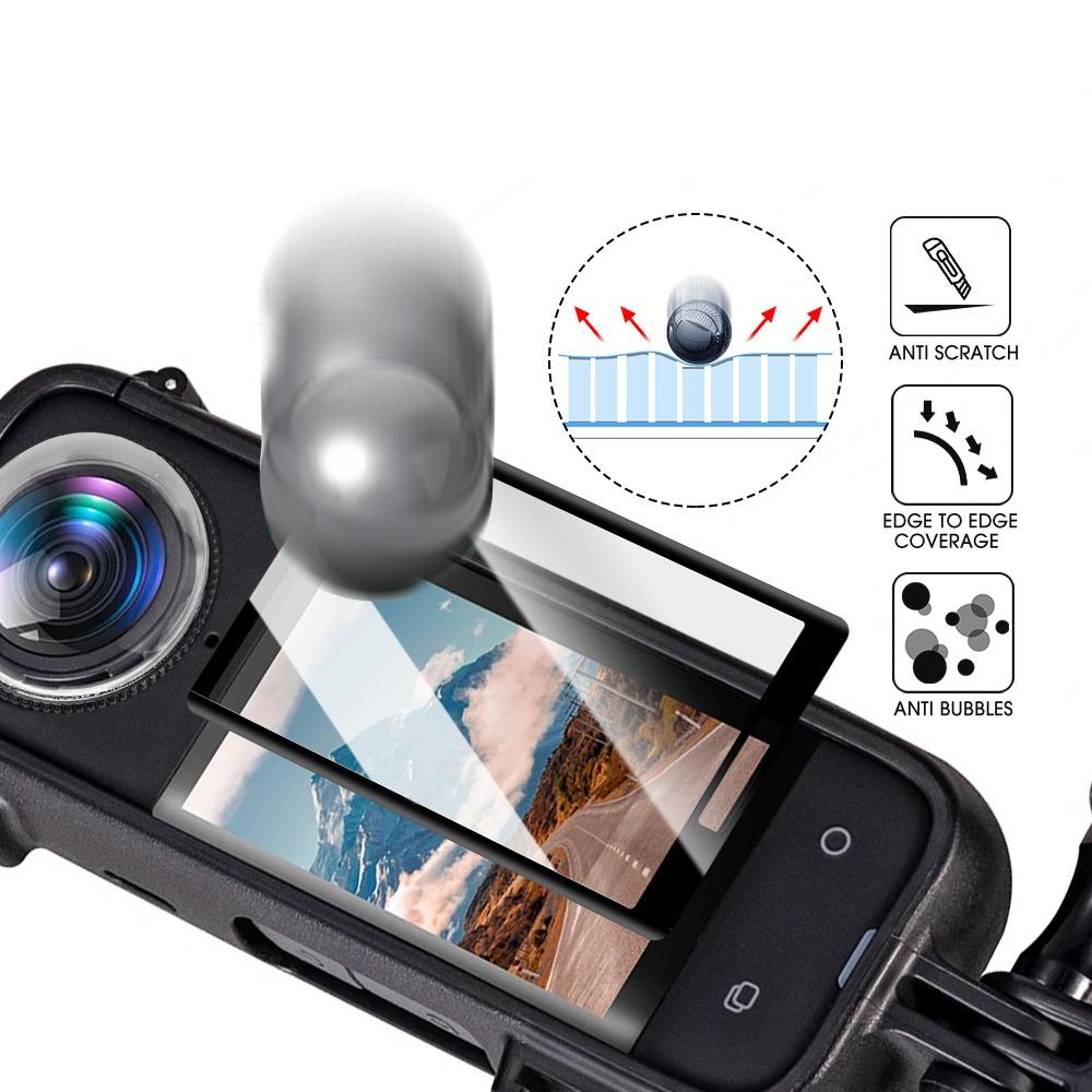 For Insta360 X5/X4 Soft Film Screen Protector HD Clear Anti-scratch Lens Cap Shockproof Storage Bag for Insta360 X4 with Hanger